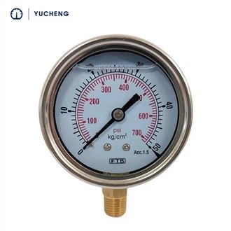 Manomètre rempli d’huile de silicium